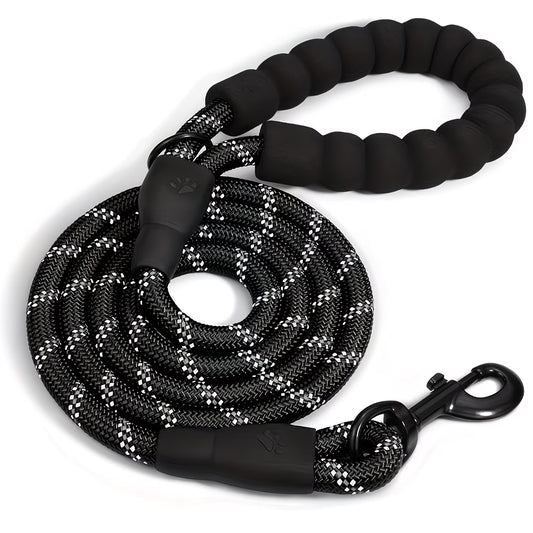 Heavy-Duty Striped Dog Training Leash – Padded Handle & Durable Polyamide (150cm)